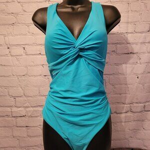 Calvin Klein Women's Strappy-Back Plunge-Neck One-Piece Swimsuit